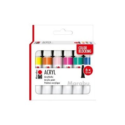 Marabu Акрилни бои Color Blocking 6х12мл