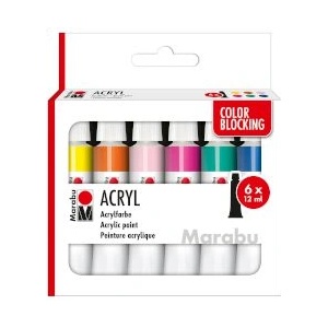 Marabu Акрилни бои Color Blocking 6х12мл