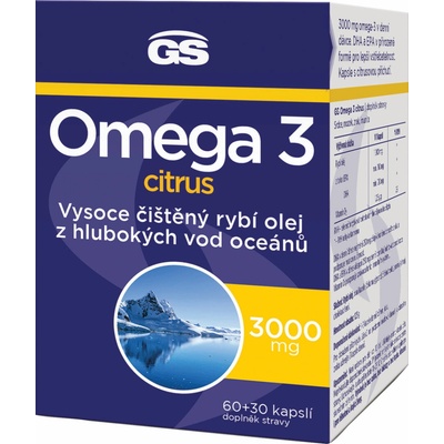 GS Omega 3 Citrus+D3 60+30 kapsúl
