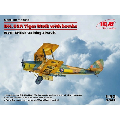 ICM DH.82A Tiger Moth w/ bombs British Trainer 32038 1:32