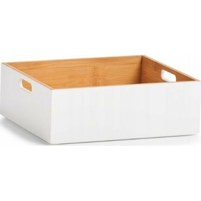 Zeller Úložný box bambus, bílý 30x27x10,5