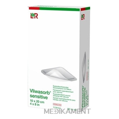 VLIWASORB sensitive Krytie na rany 10 x 20 cm superabsorpčné 10 ks