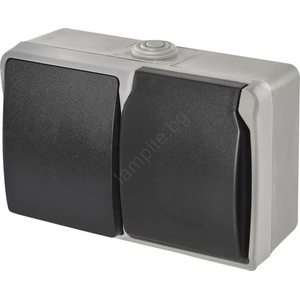 EMOS Домашен превключвател №6 с контакт 250v/16a ip44 сив (ems1313)