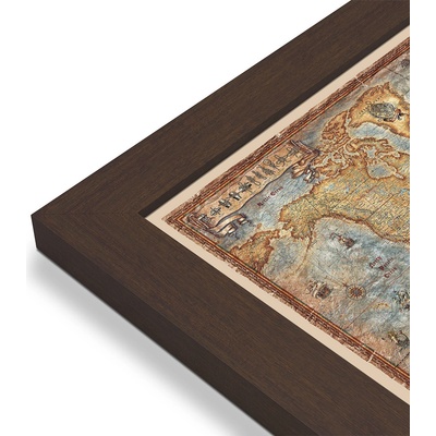 RayWorld Svět - nástěnná mapa Ray World 136 x 92 cm Varianta: mapa v dřevěném rámu, Provedení: Pegi skořice