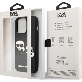 Image 1 of KARL LAGERFELD Гръб Karl Lagerfeld and Choupette 3D Case за iPhone 14 Pro - Черен (3666339077297)