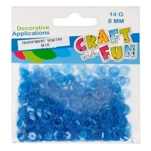 Craft with fun Transparent sequins 8mm blue