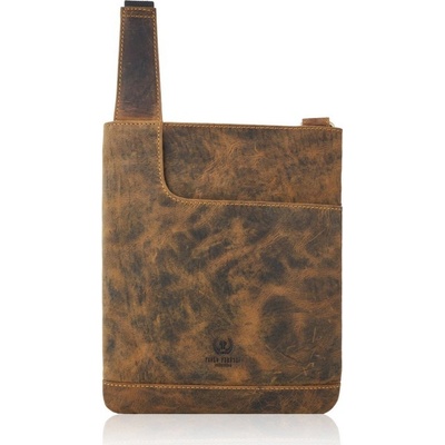Paolo Peruzzi dámská crossbody z pravé kůže žíhaná hnědá