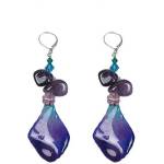 Dannyra Обици с естествена орхидея, кристали Swarovski и седеф Be Magic, Be Purple Dannyra Jewels