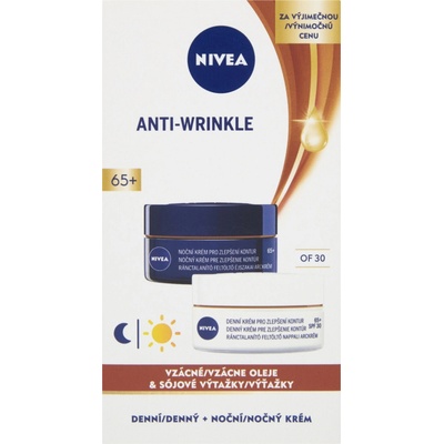 Nivea Denný a nočný krém pre zlepšenie kontúr 65+ 2 x 50 ml darčeková sada