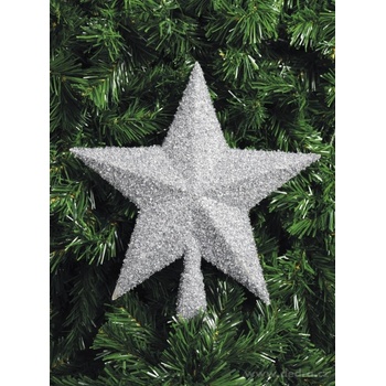 Špice na vánoční stromek hvězda stříbrná