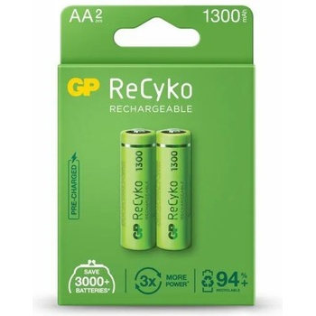 GP Batteries Акумулаторна Батерия R6 AA 130AAHC-EB2 1300mAh NiMH 2 бр. в опаковка GP