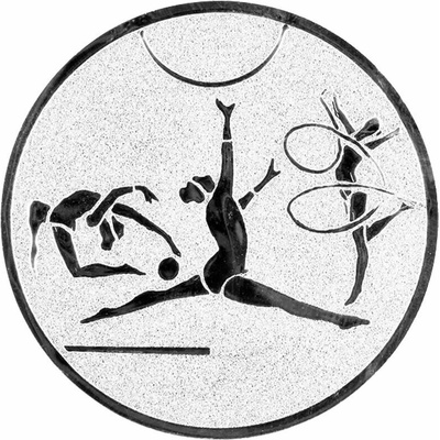 Gymnastka: Emblém Nálepka na trofej Ø 25mm strieborná