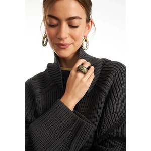 BERRIES дамски от позлатено сребро яспис Duo Freckles MAXI Earings (KDFM1)