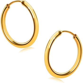 Šperky eshop zlaté náušnice v žltom zlate kruhy oblé ramená hladký a lesklý povrch S2GG48.18