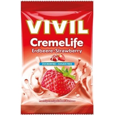 VIVIL Drops so smotanovo jahodovou príchuťou, bez cukru 60 g