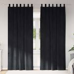 Pure Line Home Кадифени завеси в цвят черен с текстилни гайки (уши), 2 бр. , 140 x 225 см