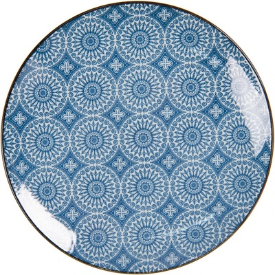 Clayre & Eef Dezertní talíř s modrým květinovým ornamentem BlueSnow 21 cm