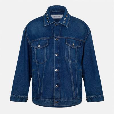 OFF WHITE Men's Zip and Button Overshirt - Medium Blue