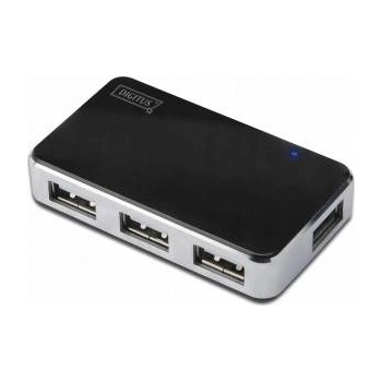 ASSMANN USB хъб, 4 порта, USB 2.0, Активен, Черен/Сребрист