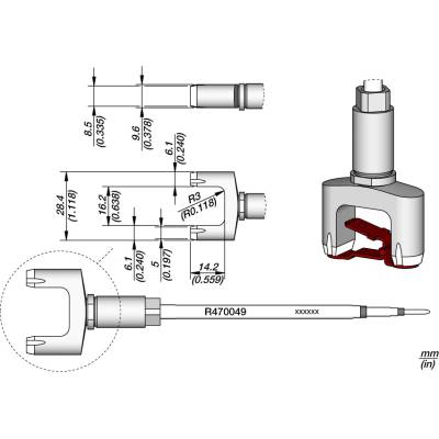 JBC R470049 – hrot pro konektory Faston 28,4 mm