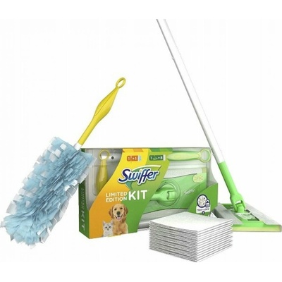 Swiffer 2v1 Kit mop + náhradní prachovka na podlahu 8 ks + násada malá + prachovka 1 ks sada