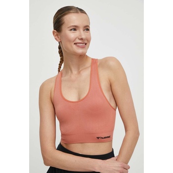 Hummel Спортен сутиен Hummel Tif hmlTIF SEAMLESS SPORTS TOP в оранжево с изчистен дизайн (210490)