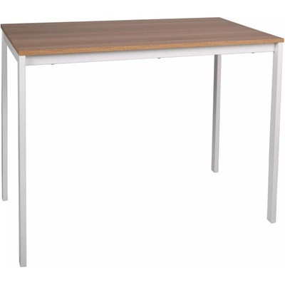 Textilomanie Bílý jídelní stůl RAMOD 100 x 60 cm dekor dub