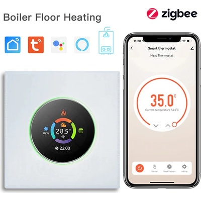 BSEED Zigbee otočný termostat Biela Elektrický