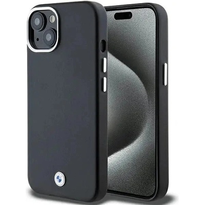 BMW Кейс BMW Signature Wrapped Metal MagSafe за iPhone 15/14/13, черен (BMW000800-0)