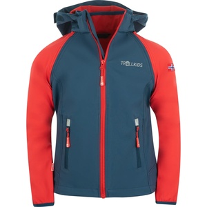 TROLLKIDS Детско софтшел яке Trollkids Kids Rondane Zip Off Jacket XT Softshell jacket - Bright Red / Mystic Blue - размер 164 (EU) (703-2398-0619)