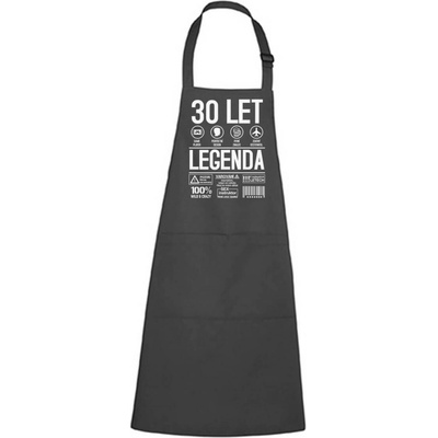 Dobrý Triko Zástěra s potiskem Legenda 30 let Antracitová