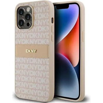 DKNY Кейс DKNY Leather Mono Stripe & Metal Logo за iPhone 14 Pro Max, розов (3666339260668)