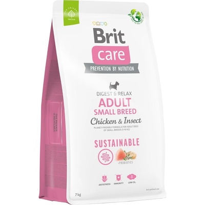 Brit Dog Sustainable Adult Small Breed Chicken & Insect - Храна за дребни породи с Пилешко и Насекоми, 3 кг