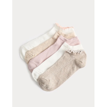 Marks & Spencer Пакетирани къси чорапи Trainer Liners с висок дял памук, комплект 5 чифта Marks & Spencer розова Marks & Spencer | Rozov | ЖЕНИ | 6-8