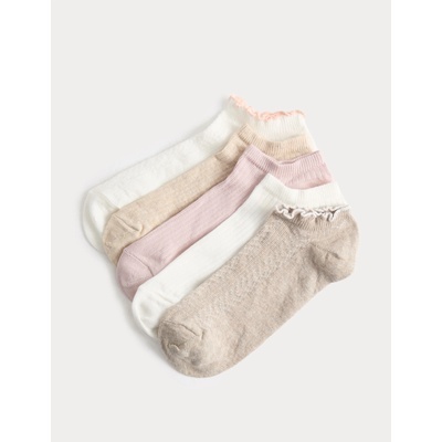 Marks & Spencer Пакетирани къси чорапи Trainer Liners с висок дял памук, комплект 5 чифта Marks & Spencer розова Marks & Spencer | Rozov | ЖЕНИ | 6-8