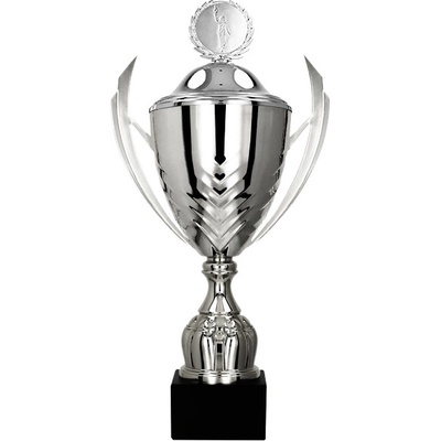 Kovový pohár s poklicí Stříbrný 47 cm 18 cm