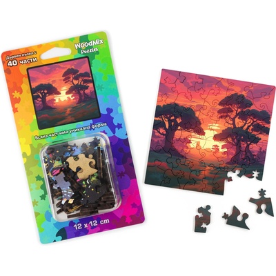 WoodMix Puzzles Дървен пъзел WoodMix, 40 части - Залез (WM-P40-0033)