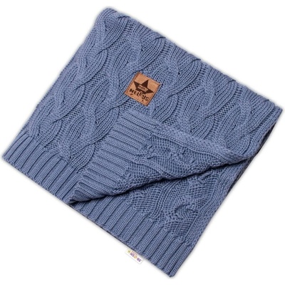 Baby Nellys dětská pletená deka jeans