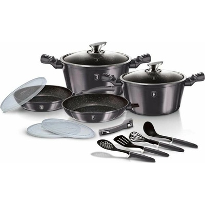 BERLINGERHAUS Sada nádobí s mramorovým povrchem 13 ks Carbon PRO Line BH-7059