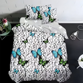 EmonaMall Двулицево спално бельо (размер за приста) EmonaMall, 4 части - Модел S17447 (S17447-66666m)