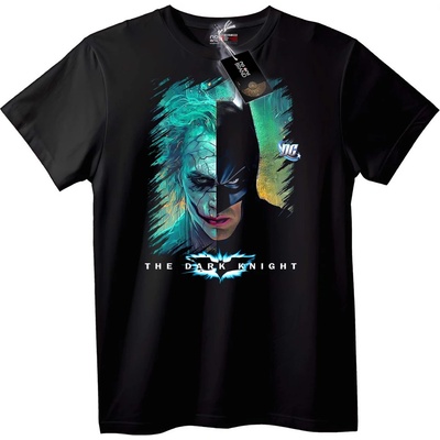 NOONEBRAND Тениска The Dark Knight с Batman и Joker разделени - 2XL, Black