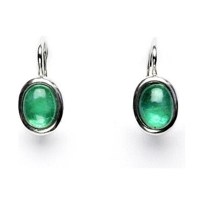 Čištín Zlaté náušnice přírodní smaragd bílé i žluté zlato - NK 1355