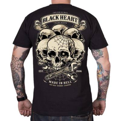 Black heart мъжка тениска с щампа BLACK HEART - HILL SKULL - Black - 8180