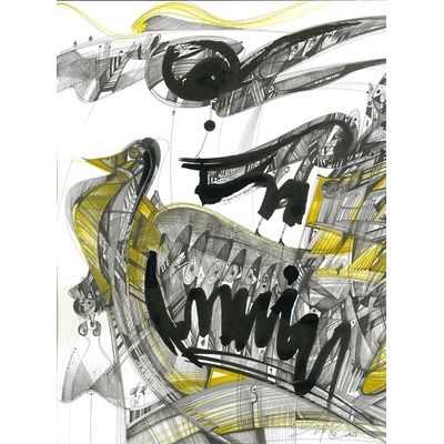 Luka Brase – Gold Bird, 2023, 40x30cm