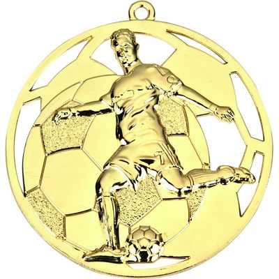 Medaile průměr 50 mm fotbalista Zlatá
