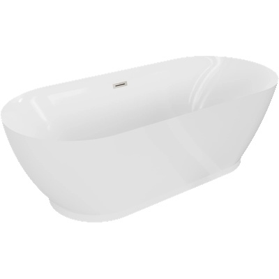 Mexen Roxy самостоятелно стояща вана 180 x 85 cm, бяла, преливник от матов никел - 51201808500-97 (51201808500-97)