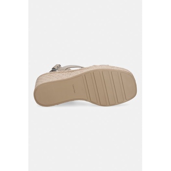 Calvin Klein сандали със скосена платформа WEDGE ESPAD 70 WEBBING LTH (HW0HW02901)