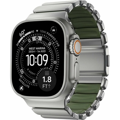 Nomad remienok Stratos pre Apple Watch 44-49mm - Forest Green/Natural Hardware NM009568858