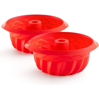 Lékué Комплект 2 бр форми за печене Lekue 1010162, Ø15 см, 700 мл, От -60 до +220C, Платинен силикон, Червен (1010162)