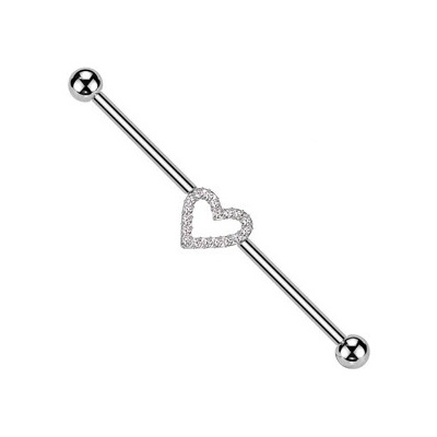 Šperky4U Industrial piercing titan srdíčko TIT1422